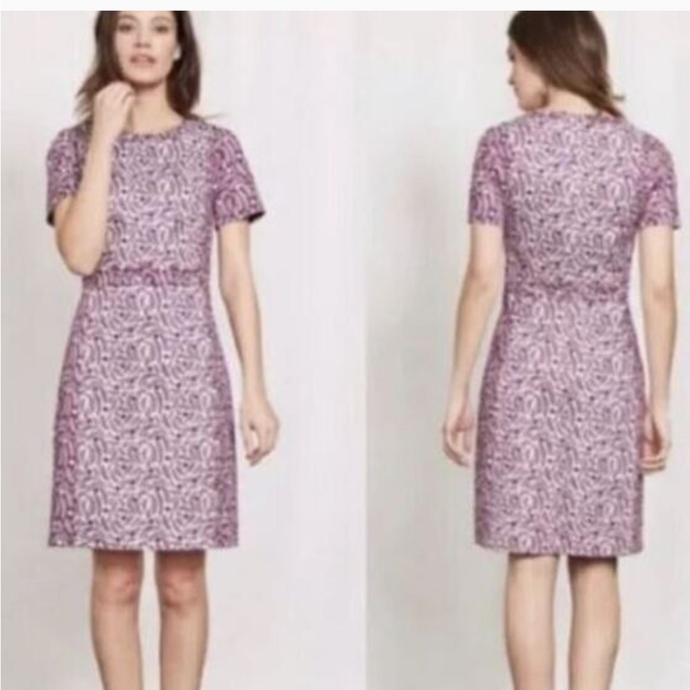 Elegant Burgundy Patterned Dress